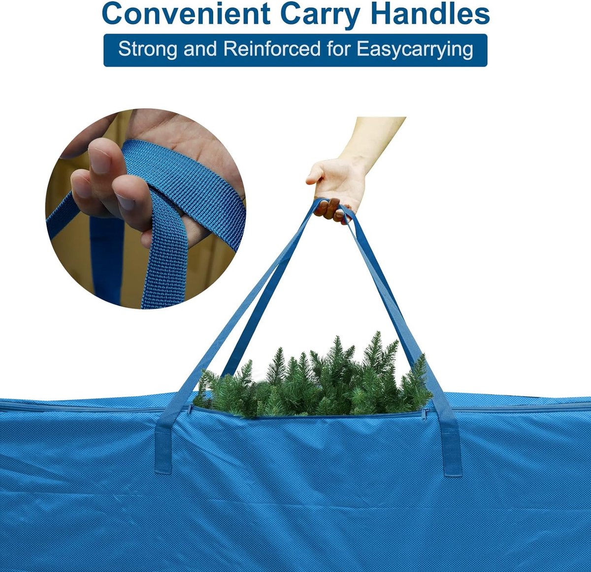 RNPKZ Opbergtas voor kerstboom, extra grote verhuiszakken, 2 meter, met 2 opbergzakken, Oxford waterdichte opbergtas voor kerstdecoratie, boomversiering