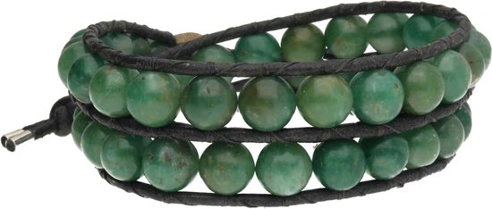 Wikkel armband classic B8 - Afrikaanse Jade