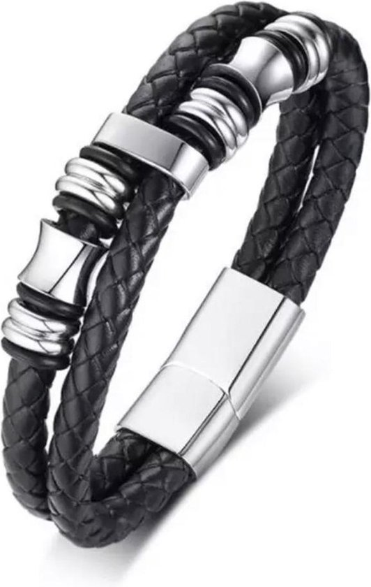 Haymer Sieraden Lowel Armband Voor Mannen Zilver 22 cm HJ2022021BLK22