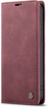 CaseMe book case leer - Apple iPhone 15 - Bordeaux rood