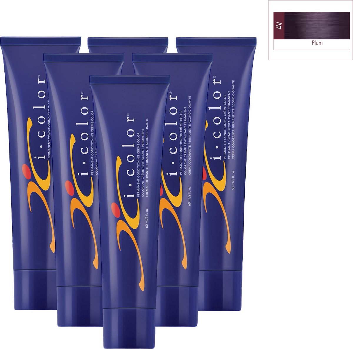 ISO i color Permanent Conditioning Crème Color 60ml 4V Plum x 6 tubes