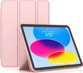 Mobigear Tablethoes geschikt voor Apple iPad 10 (2022) Hoes | Mobigear Tri-Fold Gel Bookcase - Roze