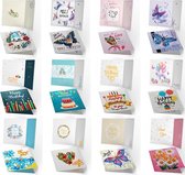 Cartes Peinture de diamants - Carte postale - Carte d'anniversaire - 15x15 cm - Set 12 Pièces