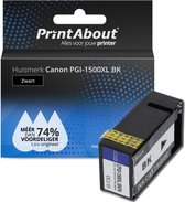 PrintAbout huismerk Inktcartridge PGI-1500XL BK Zwart Hoge capaciteit geschikt voor Canon