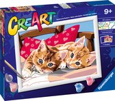Ravensburger CreArt Two Cuddly Cats - Schilderen op nummer voor kinderen