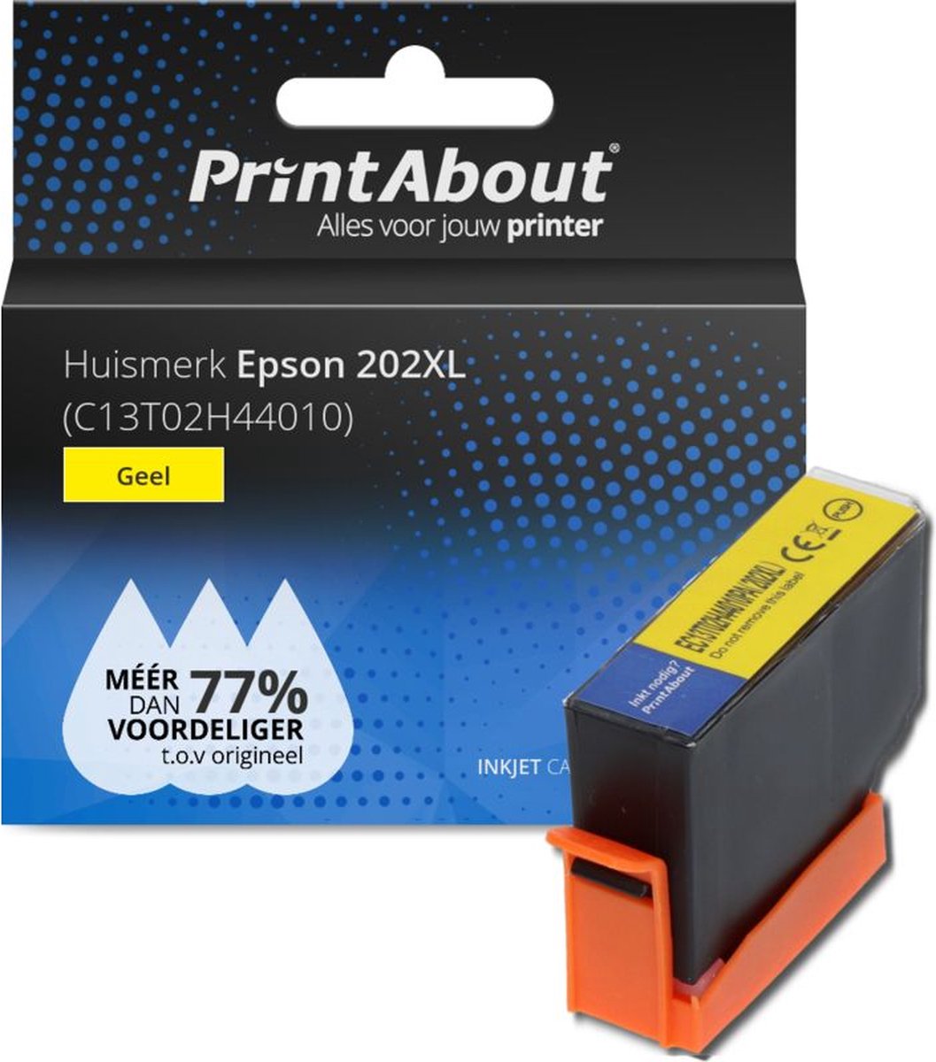 PrintAbout Huismerk Epson 202XL (C13T02H44010) Inktcartridge Geel Hoge capaciteit
