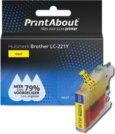 PrintAbout huismerk Inktcartridge LC-221Y Geel geschikt voor Brother