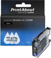 PrintAbout huismerk Inktcartridge LC-1220BK Zwart geschikt voor Brother