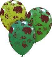 Jungle dieren ballonnen, 6 stuks, 30cm