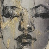 Tissu mural Face Velvet Zwart 140 X 170