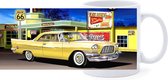 Tasse - Dessin Voiture Américaine Jaune Route 66