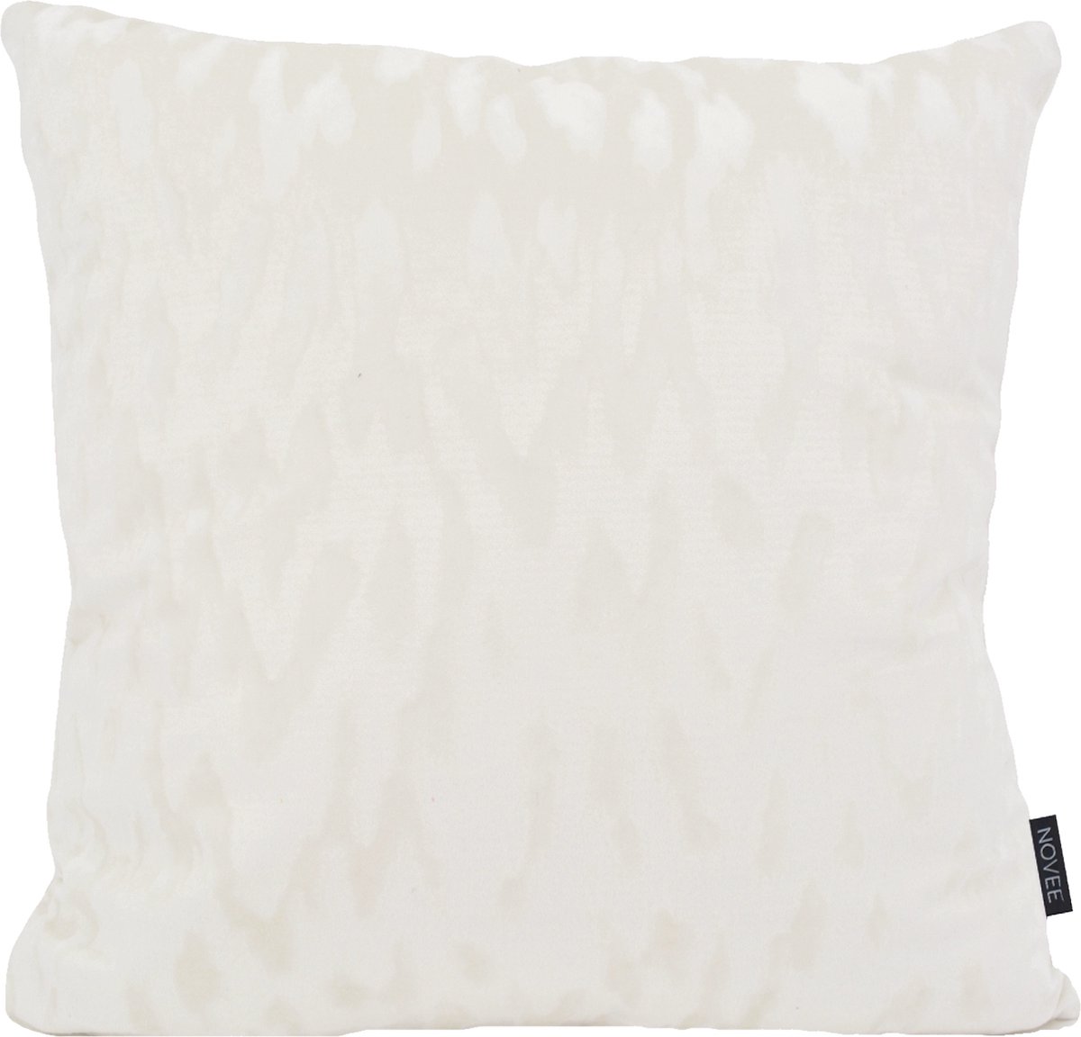 NOVÉE Velvet Stain Crème/Wit Kussenhoes | Velvet / Polyester | 45 x 45 cm