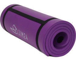 Yoga Mat - Fitness Mat Paars - Sport Mat - 15mm - Extra dik - Met draagriem