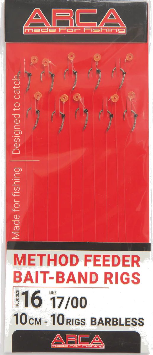 Arca Method Feeder Bait-Band Rig Barbless KO.7 (10pcs) - Maat : Haak 14 - 0.22mm