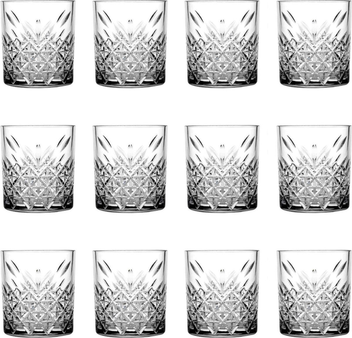 Timeless tumblerglazen - Waterglazen - 355ml - 9,6cm - Transparant - 12 stuks