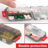 Boîtes à pilules à 10 compartiments - Boîte de rangement pour pilules et médicaments - Rouge