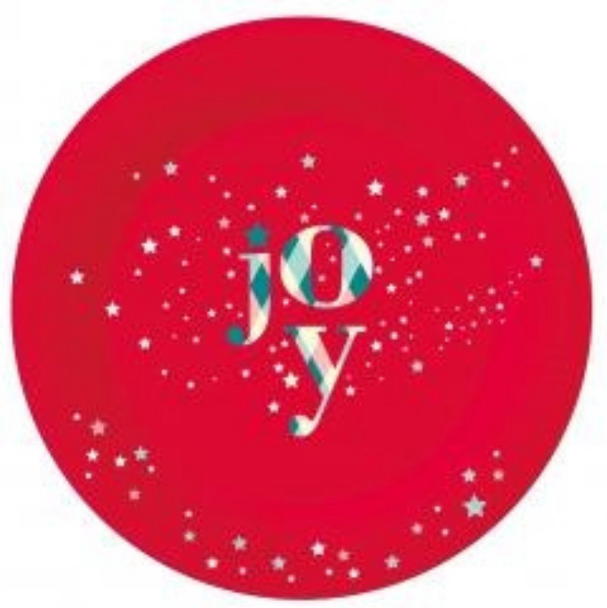 Kerst bordjes - Joy met sterretjes - Rood - 6 stuks