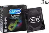 Préservatifsf Durex - Performa - 9 pièces (3 x 3 pièces - Petit emballage pratique) - Emballage boîte aux lettres - Avec remise de quantité
