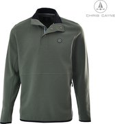 Chris Cayne heren trui - polosweater heren - 3489 - groen - navy accenten - maat XL