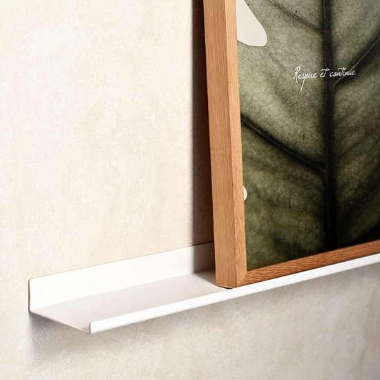 Set 2 Wandplanken Metaal 110 cm Wit | Zwevende Plank voor Decoratieve Afbeeldingen | Keuken organizer en Wandplank Keuken | Decoratie woonkamer | Muurplank voor Plantenstandaard | (2. Wit)