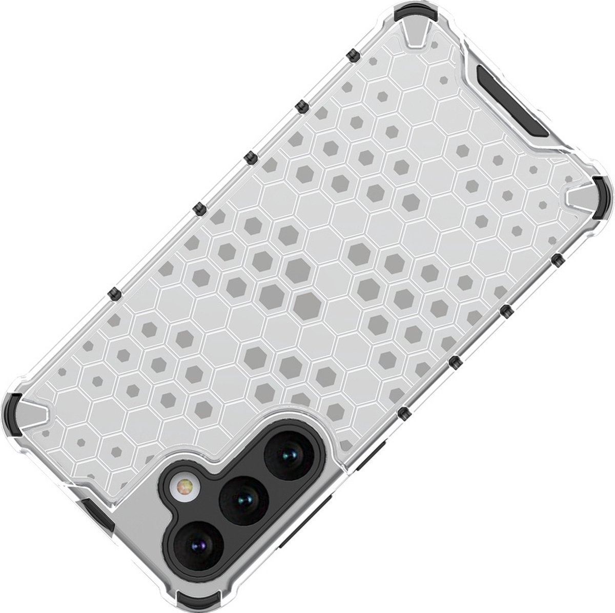 Mobigear Hoesje geschikt voor Samsung Galaxy S24 Ultra Telefoonhoesje Hardcase | Mobigear Honeycomb Backcover Shockproof | Schokbestendig Galaxy S24 Ultra Telefoonhoesje | Anti Shock Proof - Zwart