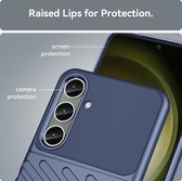 Mobigear Hoesje geschikt voor Samsung Galaxy S24 Plus Telefoonhoesje Flexibel TPU | Mobigear Groove Backcover | Galaxy S24 Plus Case | Back Cover - Blauw