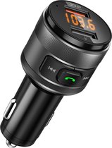 Bluetooth Transmitter - Draadloze Handsfree Auto-adapter met Ingebouwde Microfoon - Muziekstreaming en Handsfree Bellen - USB Opladen - Compatibel met Autoradio's