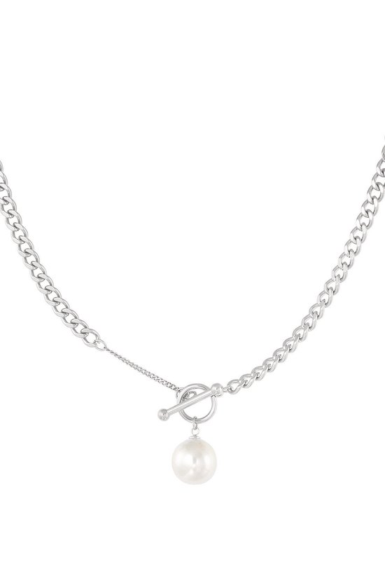 necklace - ketting - kleur zilver - stainless steel - nikkelfree - moederdag - valentijn - cadeau - kadotip - parel - silver - mama - kerst