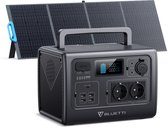 BLUETTI Solar Generator EB55 met PV200 Zonnepaneel-Powerbank, 537Wh LiFePO4-batterij met 2 700W AC-Uitgangen (1400W Piek), 100W Type-C, Zonnegenerator voor Buiten Kamperen, Off-grid, Black-out