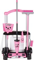 Henry & Hetty Toys - Henry Schoonmaaktrolley - Roze Speelset in Hetty Design met Dweil, Bezem, Stoffer en Accessoires - Kinderpoetswagenset - Voor kinderen vanaf 3 jaar