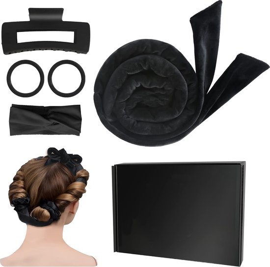 Foto: Heatless curls set inclusief heatless curls headband haarclip en scrunchies cadeau voor meisjes en vrouwen hittevrije krulspelden krullen zonder hitte haarkrullen grote krulspelden