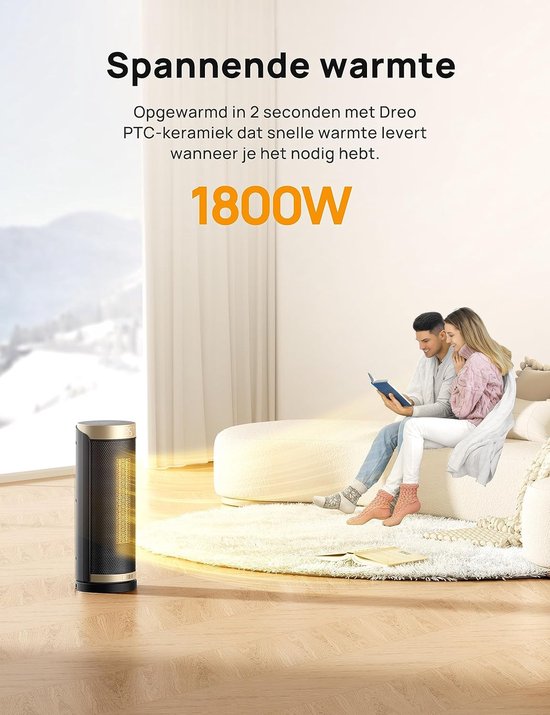 Timé - Chauffage électrique - Chauffage d'appoint - Céramique - Thermostat réglable