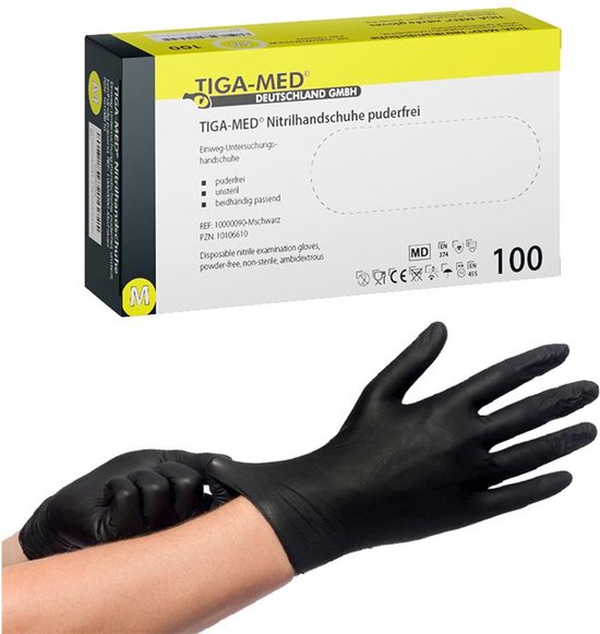 Hynex Nitril Wegwerphandschoenen - Maat S - Zwart - Doos 100 Stuks - 5