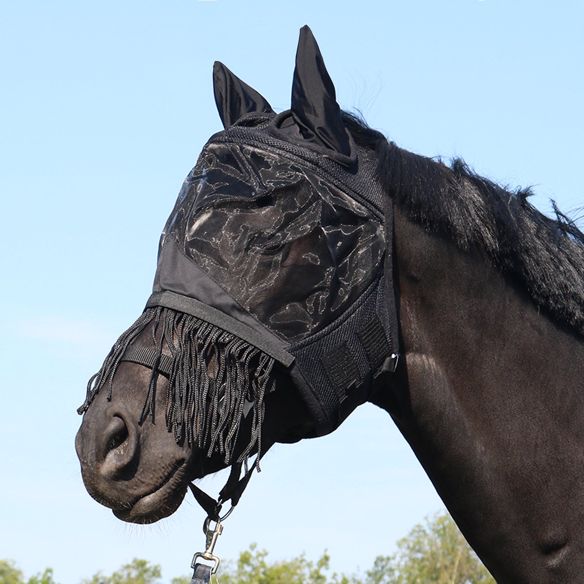 Horsegear Vliegenmasker Horsegear Frangia Zwart - L