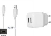 2.1A lader + 1,0m Micro USB kabel. Oplader adapter geschikt voor o.a. Pocketbook eReader Basic New / Touch / Touch 2, Color Lux, Mini, Mini Pro, tablet 360 Plus, Touch HD / HD 2 / HD 3, Ultra, Sense