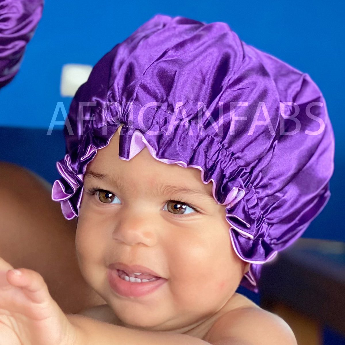 Paarse Satijnen Slaapmuts voor Kinderen van 3-7 jaar AfricanFabs® / Kinder Hair Bonnet / Haar bonnet van Satijn / Satin bonnet