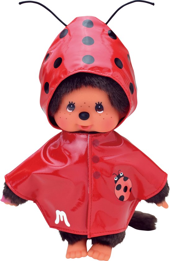 Monchhichi knuffelpop kleren Fashion Rode Regenjas Met Lieveheersbeestje
