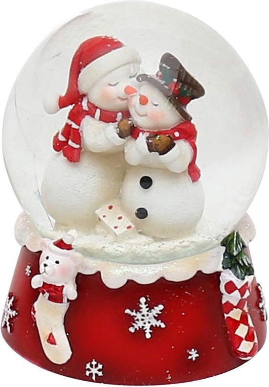 Sneeuwbol, sneeuwpop duo, rood wit, afmetingen - Merkloos