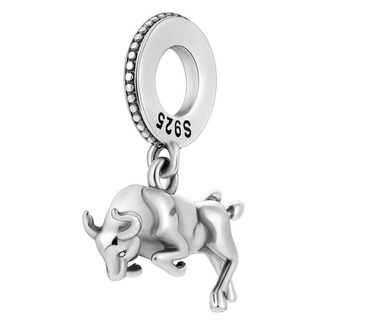 Fler® | Bedel | Past op populaire bedel armbanden (standaard-3mm) | armbandbedel | Stier Bedel | Bull Run Charm | 925 sterling zilver | Bull Charm | Armband Kraal | Vriendschap, Verjaardagsgeschenk, Kado, Cadeau