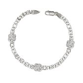 Juwelier Zwartevalk zilveren platte koningsschakel armband met mattenklopper - ET 40-M/20cm -