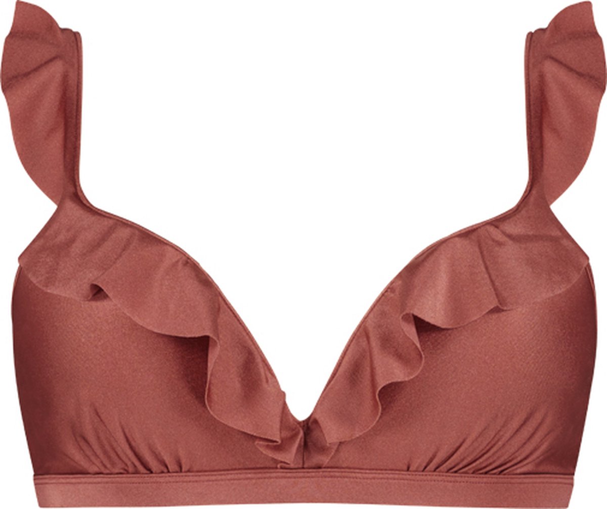Beachlife Chocolate Shine ruffle bikinitop Roze, bruin