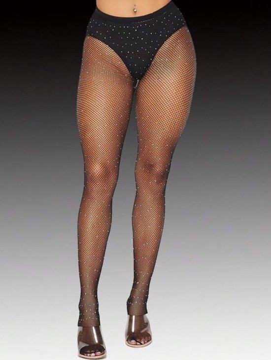 Culotte Resille Zwart Glitter Femmes Unisize Tenue de carnaval Collants a. bol