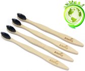 Brosse à dents durable - Set de 4 - Bamboe - Respectueux de Eco - Doux - Zéro déchet - Végétalien - Bamboo