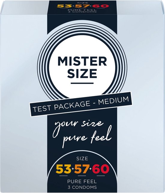 Mister Size - Paspakket 53-57-60mm condooms - 3 stuks