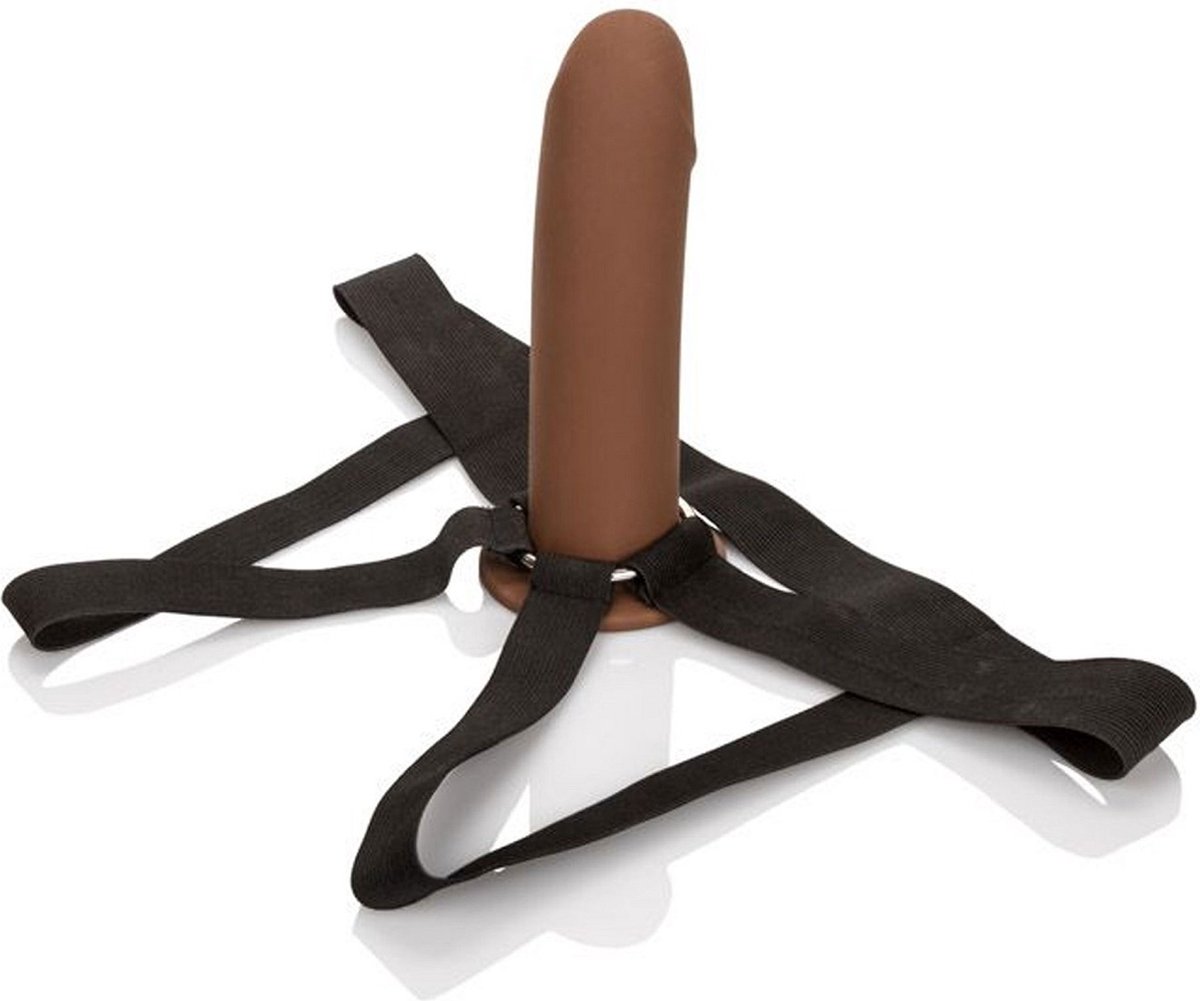 Goedkoopste California Exotics - Strap-on harnas met holle siliconen dildo - Bruin