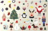 Set van 6 Kerst placemats / onderzetters Kerstmis met Kerstboom, Kerstman, Rendier, Sneeuwpop en Kerstartikelen voor kinderen (Kerst cadeau / Kerstdiner voor jongens en meisjes)