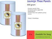 Oriental Teagarden - Chinese Thee - Jasmijn Thee - 300 gram Jasmijn Parels in twee luxe theeblikjes Yin-Yang