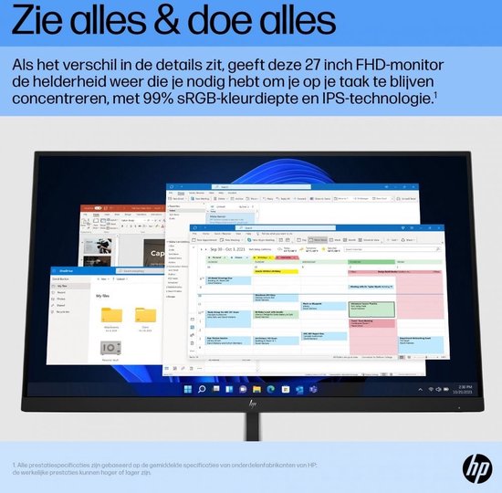 HP Elitedisplay E27 G5 - Full HD IPS Monitor - 27 inch - HP