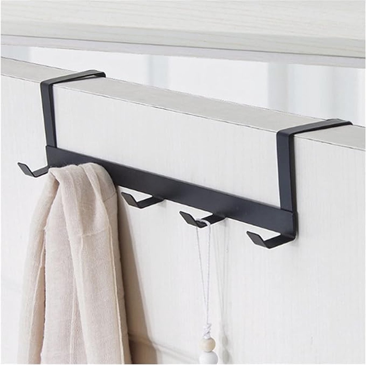 Narimano® Over De Deur Haak, Hanger Met 5 Haken Thuis Badkamer Organizer Rack Kleding Jas Hoed Handdoek- Hanger Nieuwe Badkamer Keuken Accessoires Houder
