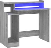 vidaXL - Bureau - met - LED-verlichting - 97x45x90 - cm - hout - grijs - sonoma - eiken